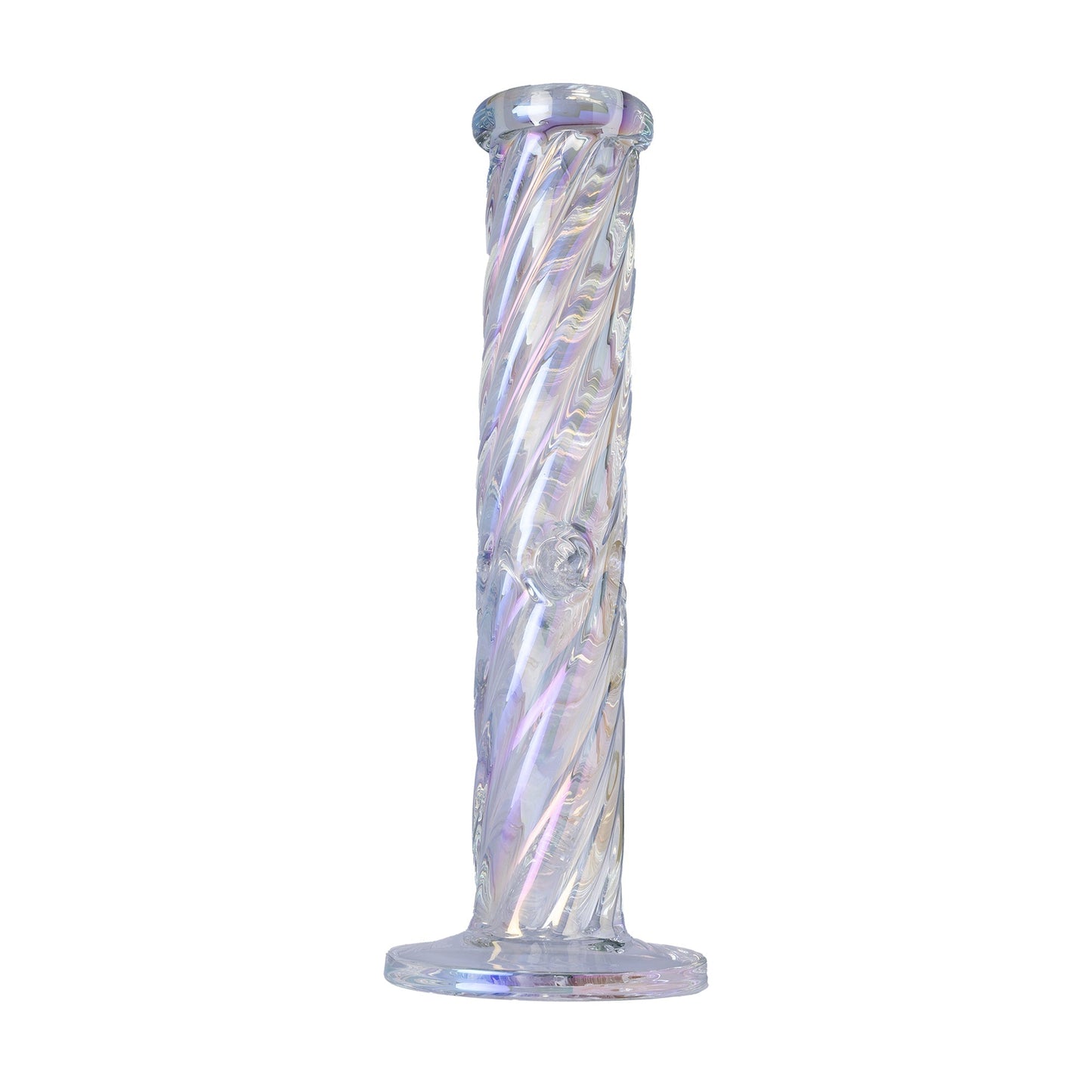 Human Grade Twisted Iridescent Tube Glass Water Pipe