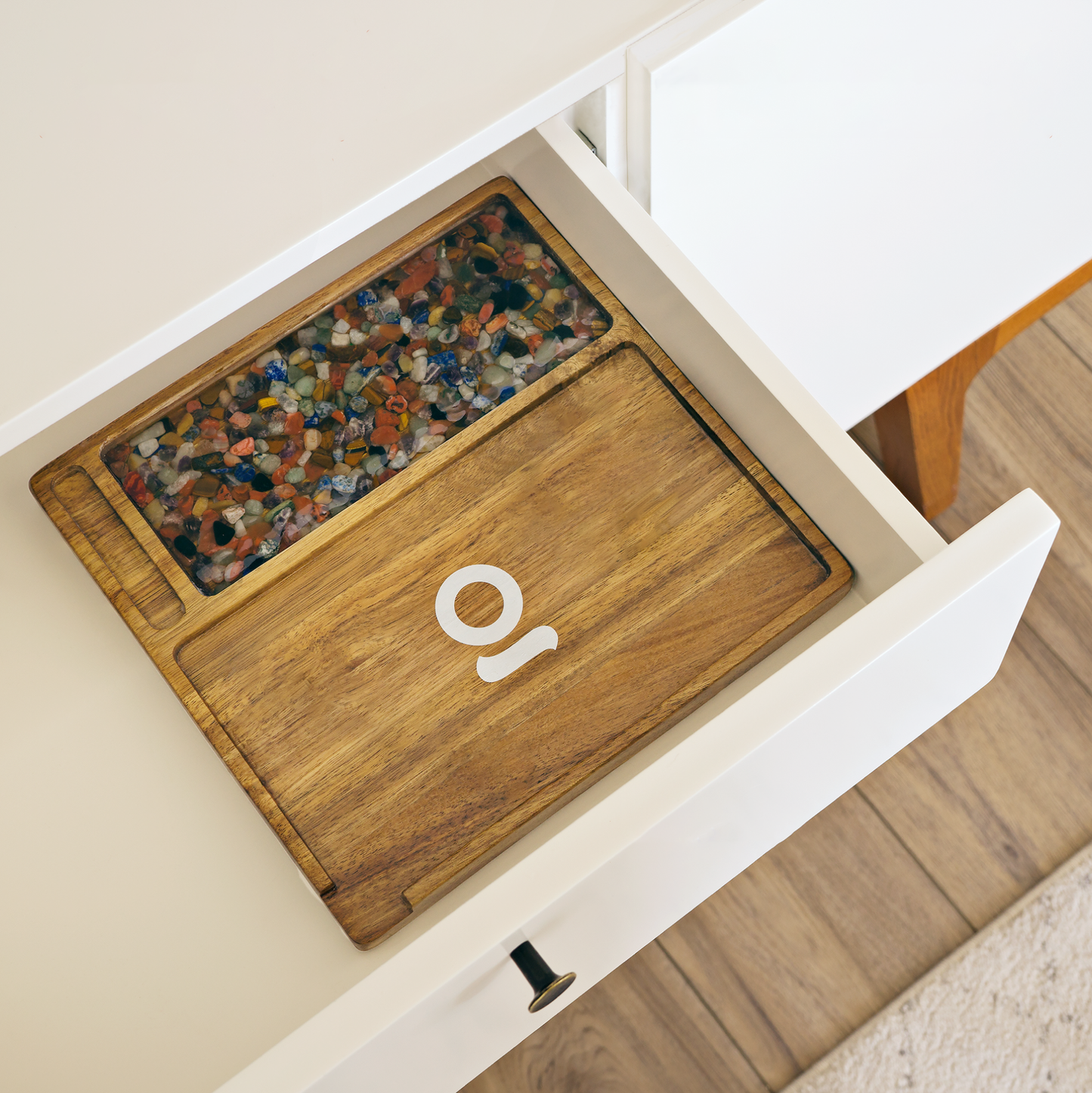 Ongrok Premium Natural Acacia Wood Tray | 9.5" x 9.5" 3 Different Styles