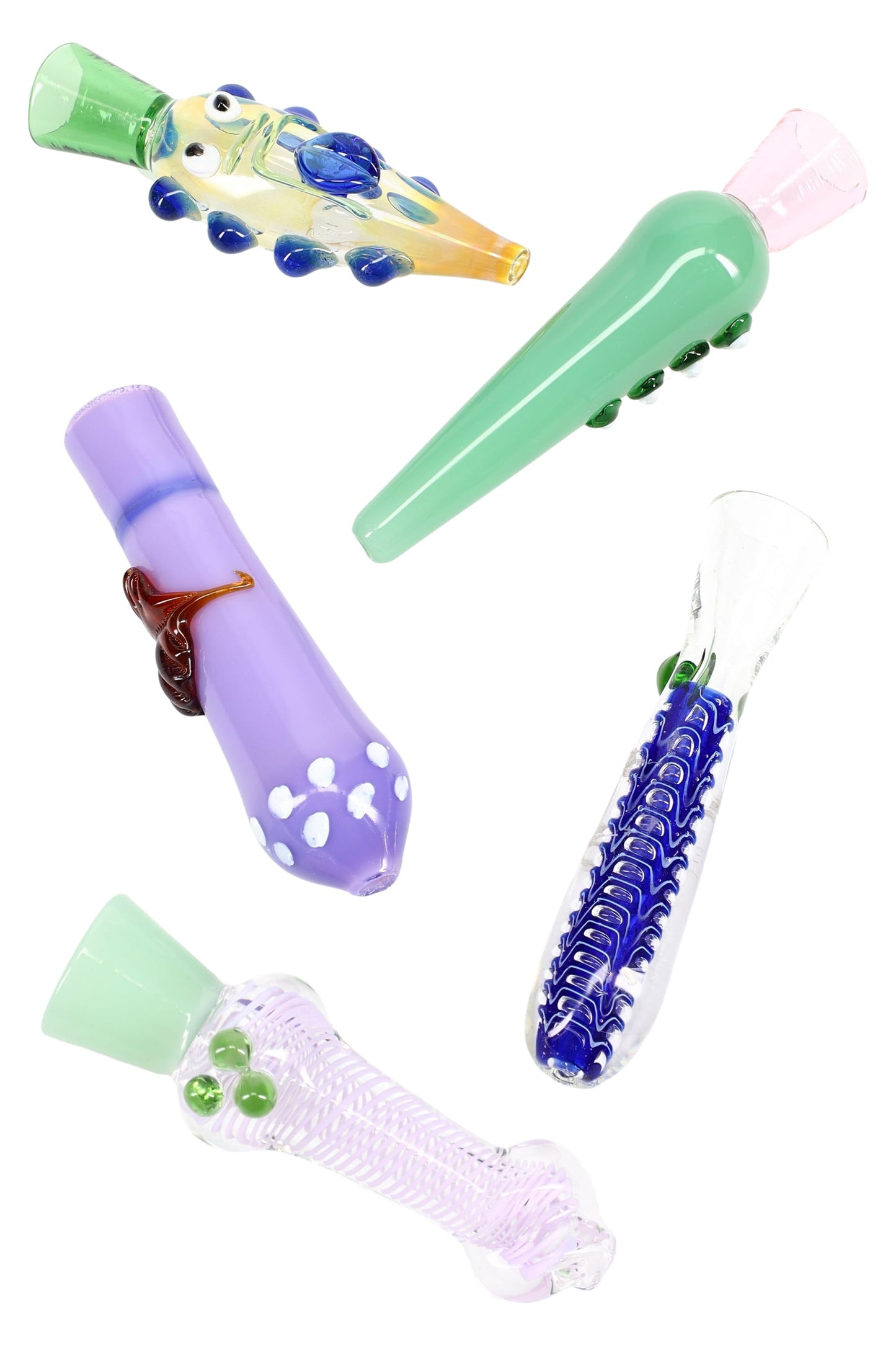 Colorful Glass Chillum “Pocket Prism” – Small – Assorted
