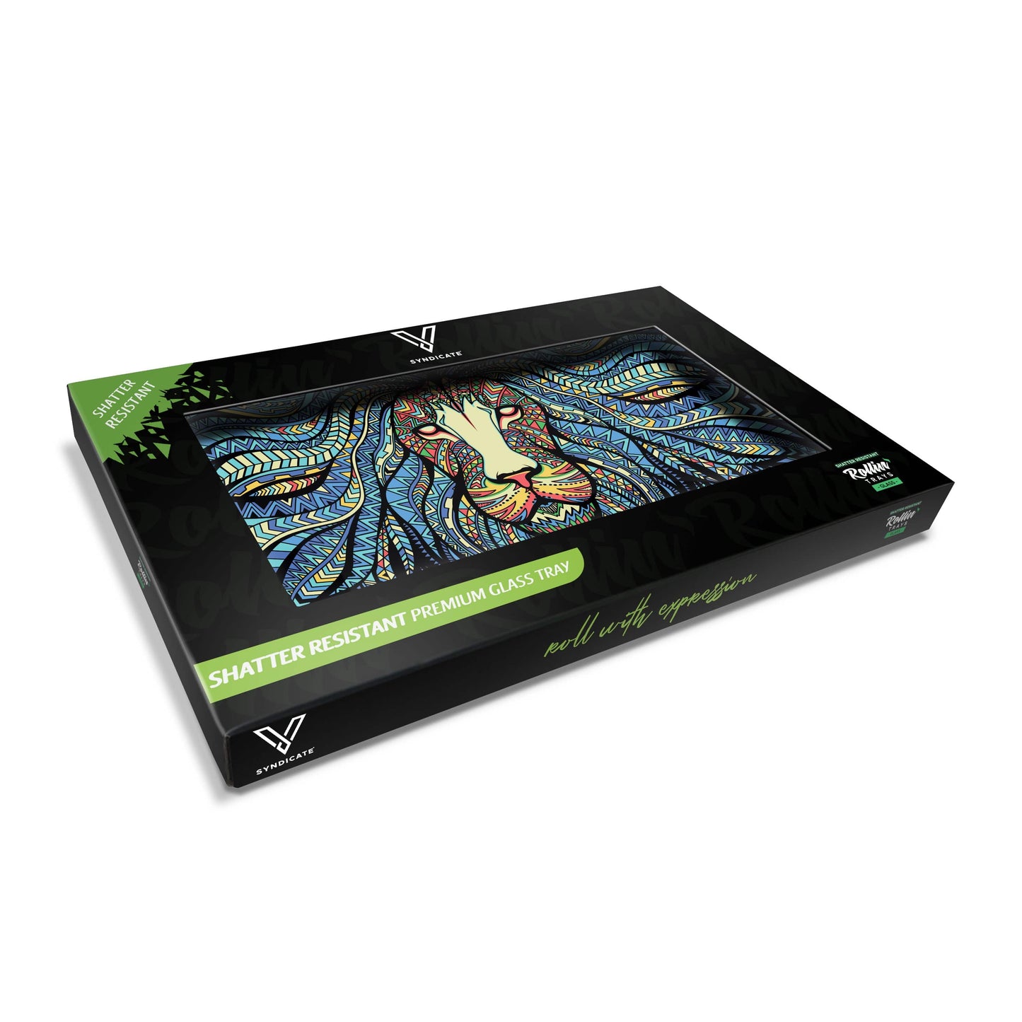Tribal Lion Glass Rollin' Tray 2 Size Options