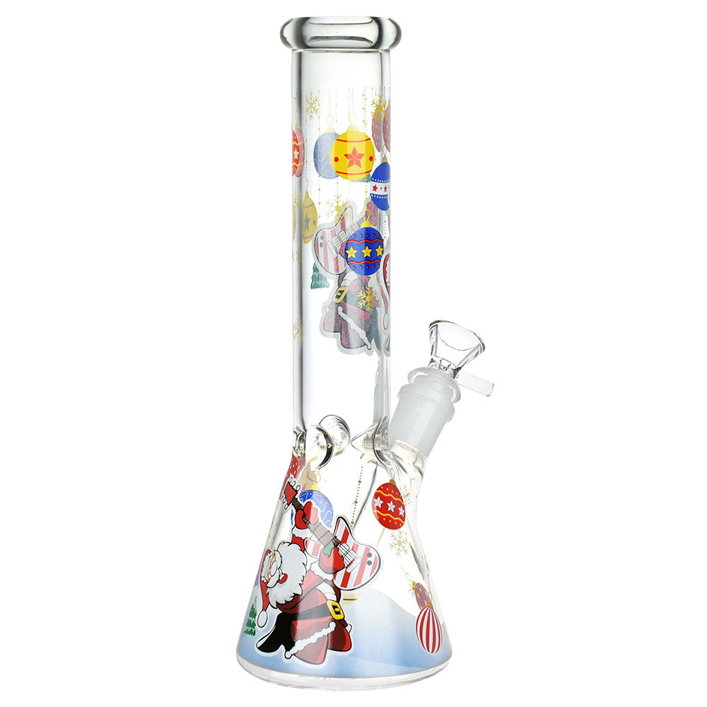 Christmas Themed Glass Water Pipe - 10" / 14mm F / Designs Vary