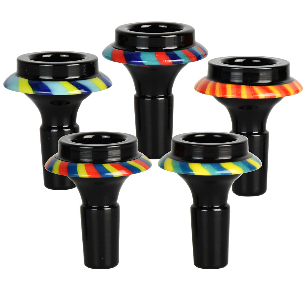 Color Stripe UFO Herb Slide -14mm M/ 5pcs