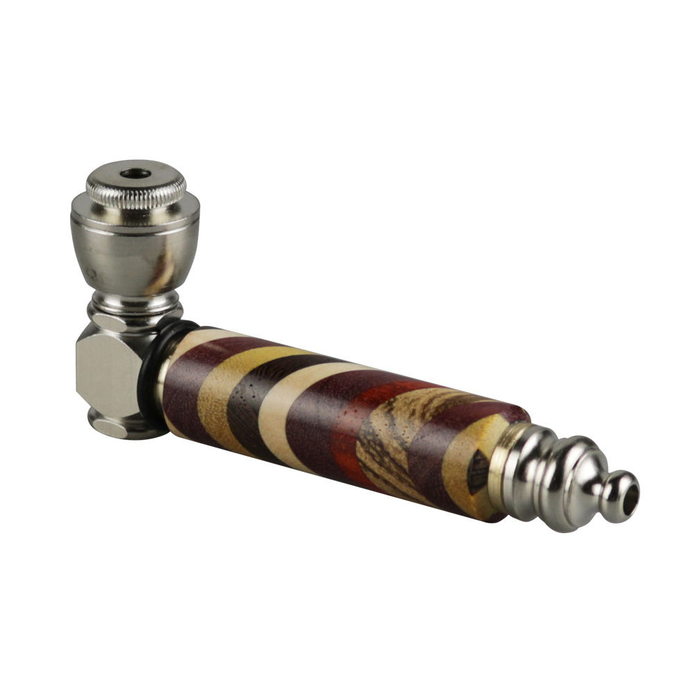 Rainbow Wood & Stainless Steel Hand Pipe 2 Size Options