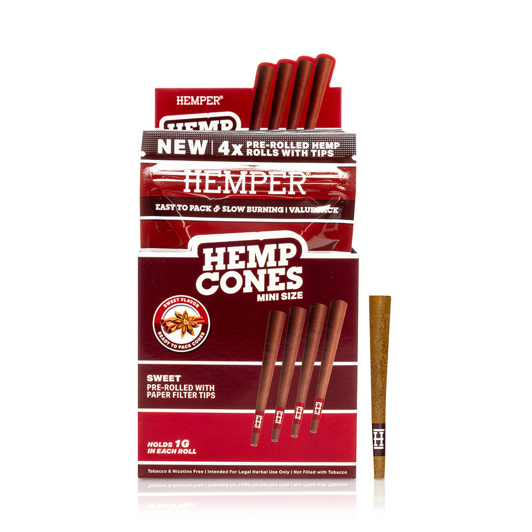 Pre-Rolled Mini Size Paper Tip Hemp Cones | 4PK Multiple Flavor Options Available