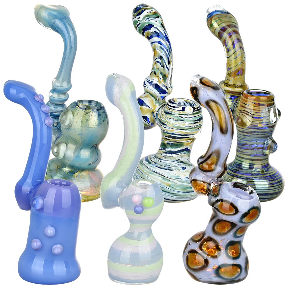 Bold Assortment Glass Sherlock Bubblers - 6.75" - 8.75" 6ct
