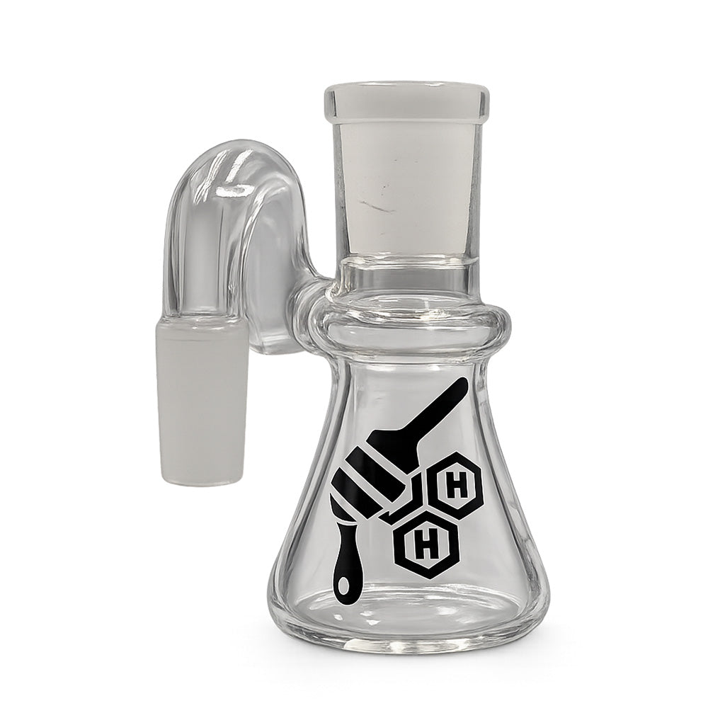 Honeybee Herb Beaker Base Glass Swan Arm Mini Dry Ash Catcher - 2 Angle Options
