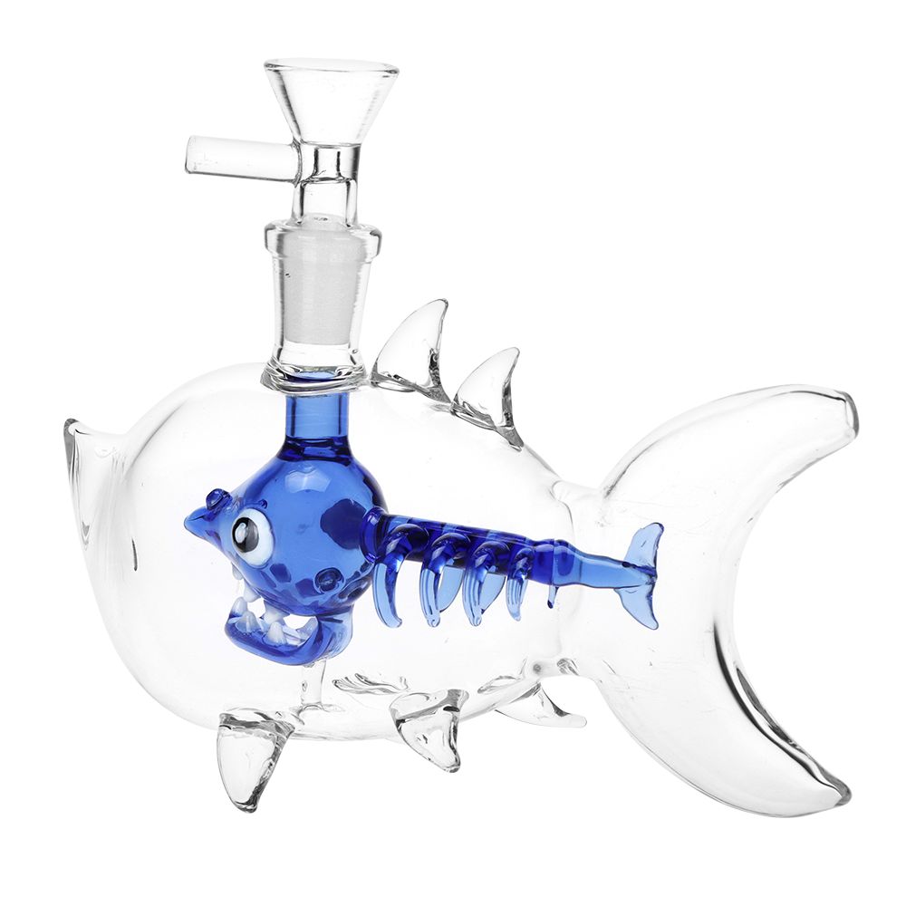 Fish Bone Glass Bubbler - 6.25" / 14mm F
