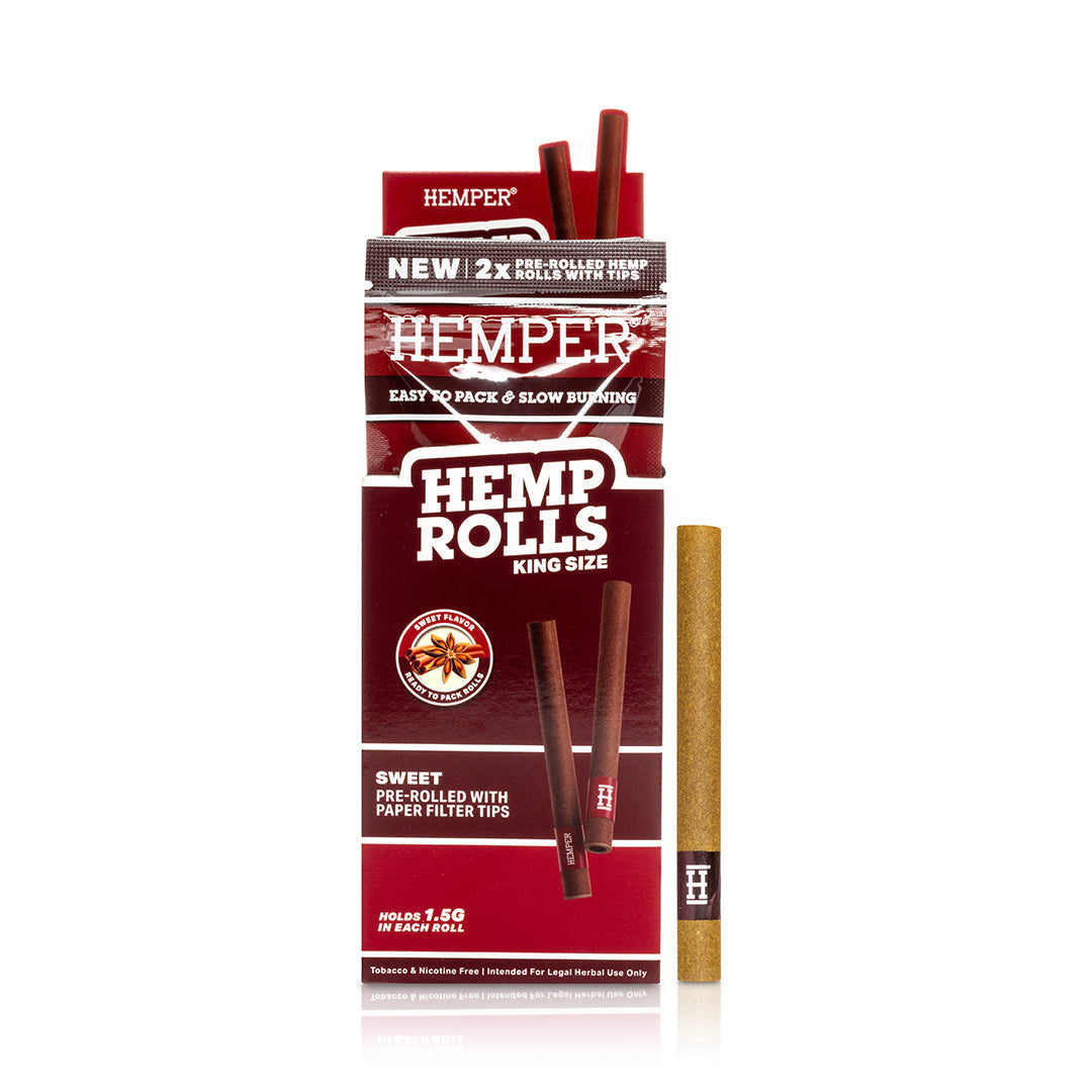 Pre-Rolled King Size Paper Tip Hemp Rolls | 2PK Multiple Flavors Available