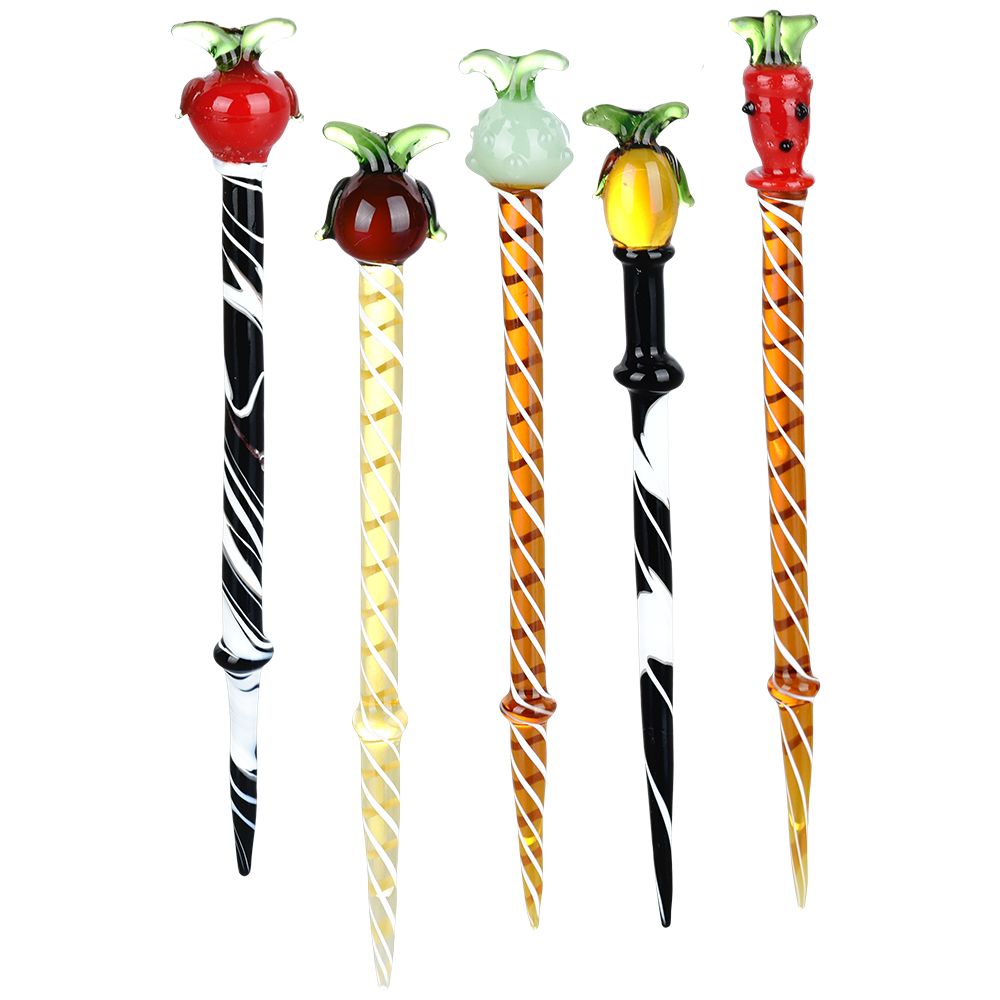 Striped Fruit Glass Dab Tool - 5.5" / 10ct