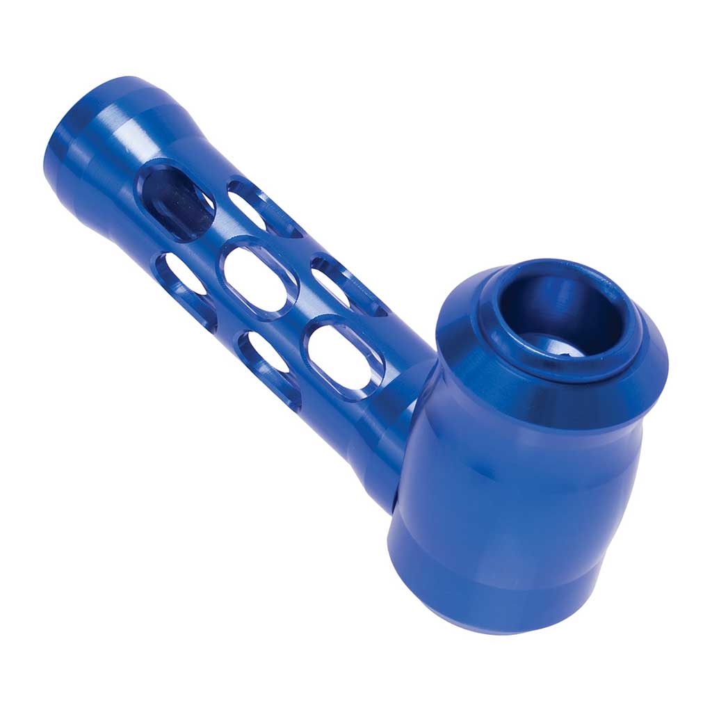 ALUMINUM GLASS PERFORATED HAND PIPE MULTIPLE COLORS