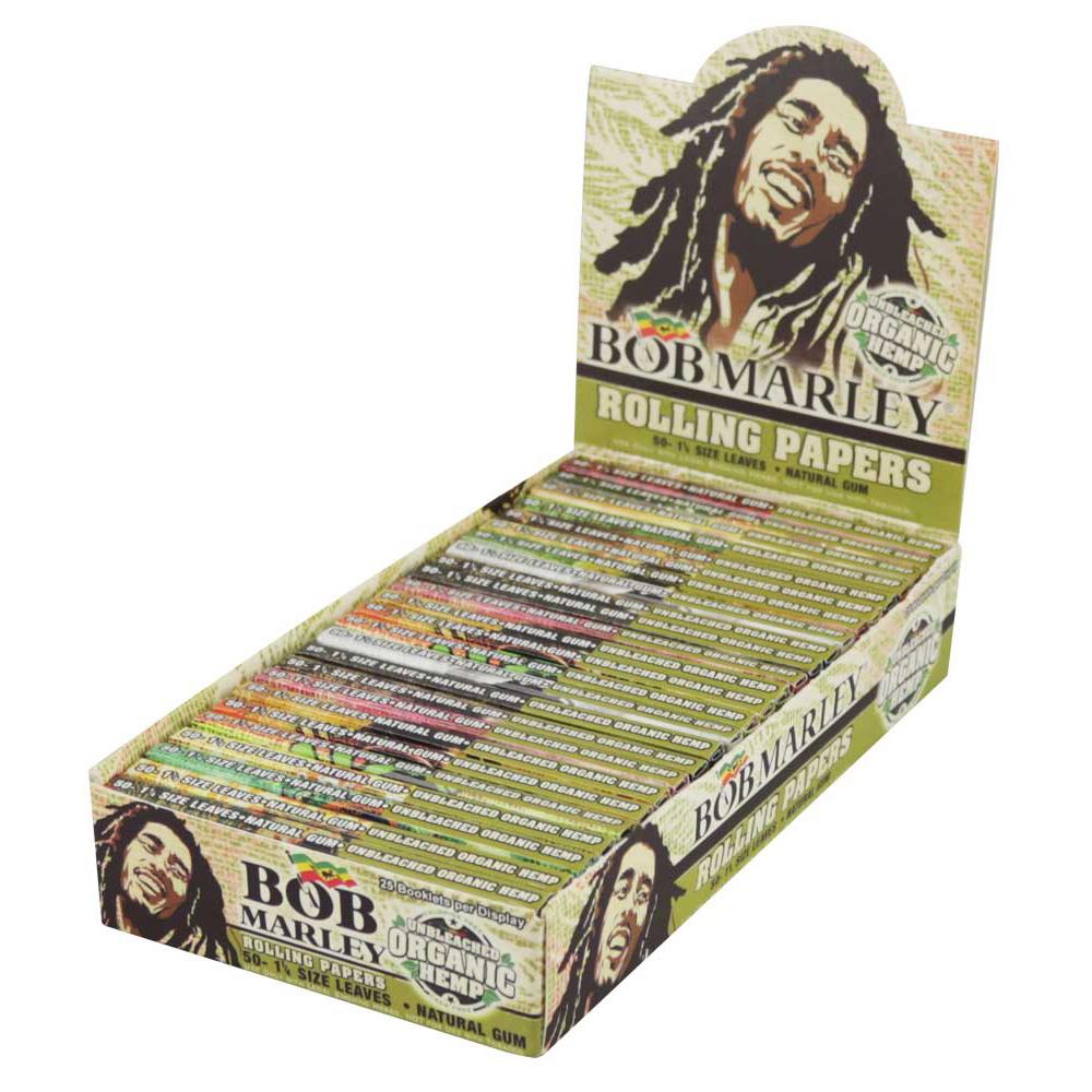 Bob Marley Rolling Papers Organic Hemp 2 Sizes & Single or Full Box Options