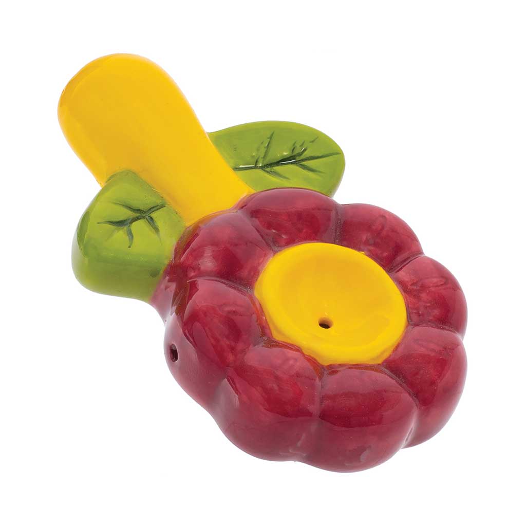 FLOWER CERAMIC PIPE - WACKY BOWLZ TWO DIFFERENT COLORS