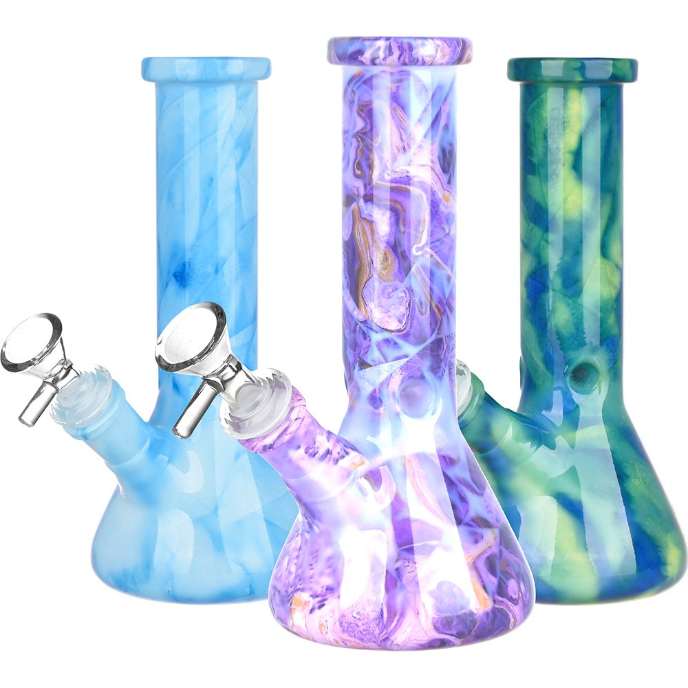 Marbled Glass Beaker Water Pipe | 14mm F