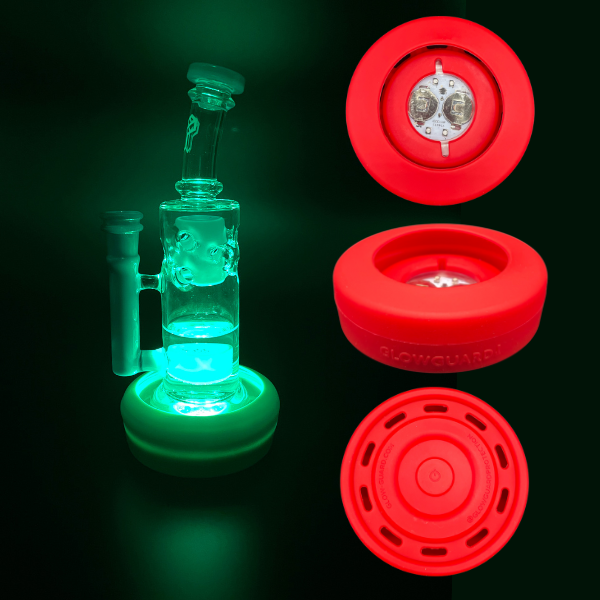 Bong Base Bumper USB Rechargeable 3in-4.25in Bases Silicone Fits Variety of Shapes - 8 Color Options