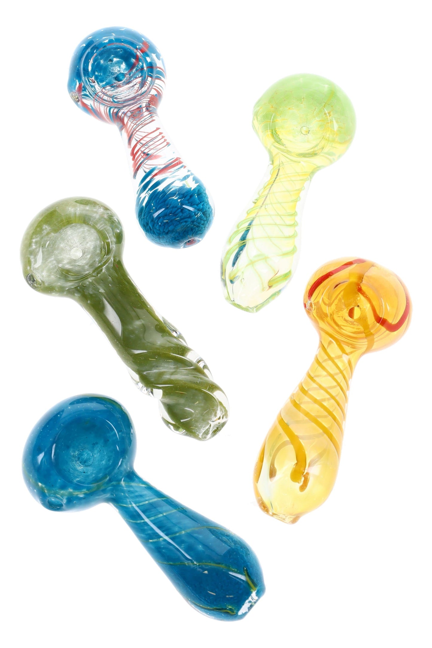 Colorful Glass Spoon Pipe “Mystery Mini Mix” – 3″–3½″ – Assorted