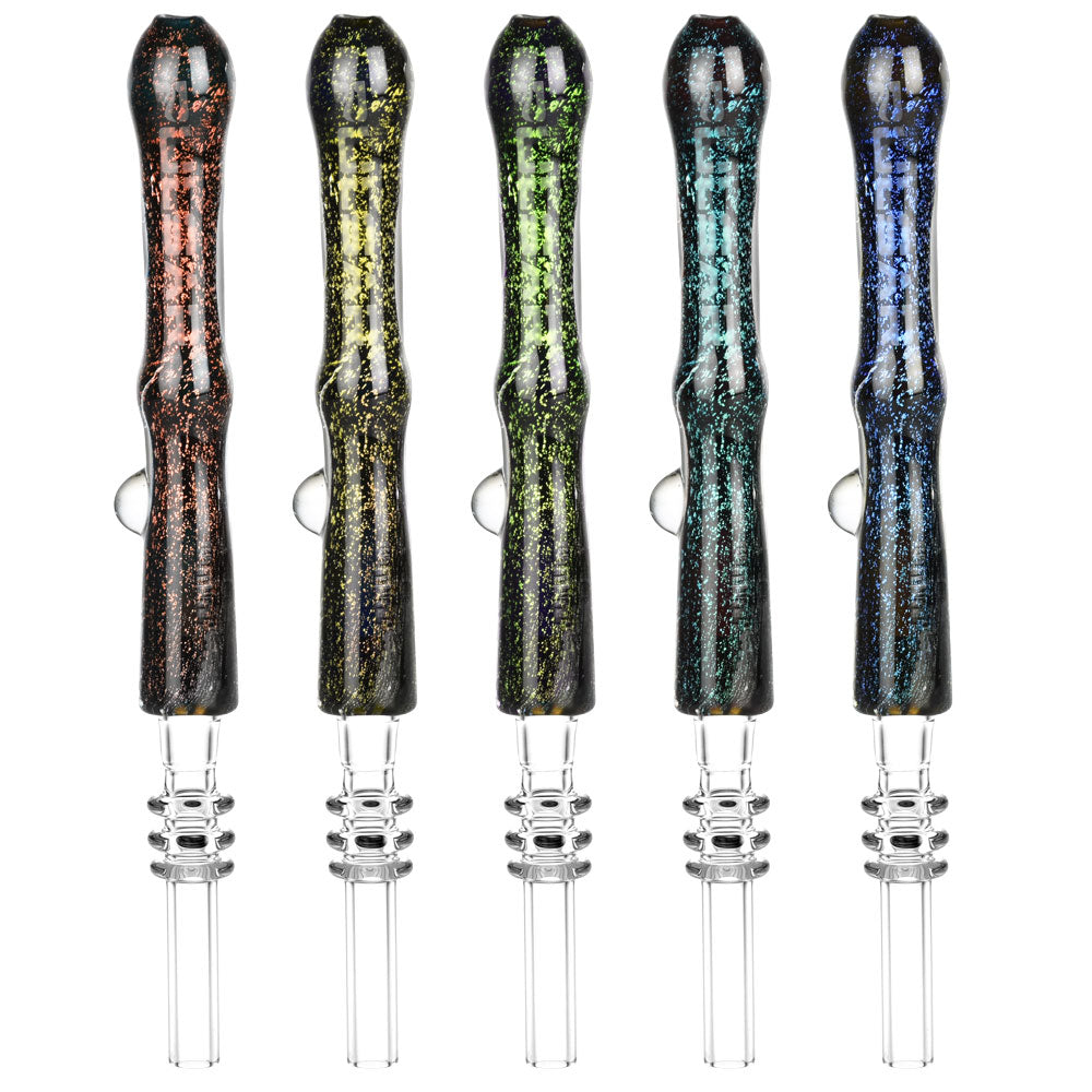 Pulsar Galaxy Glass Dab Straw - 6.5" / Quartz & Titanium Options Colors Vary