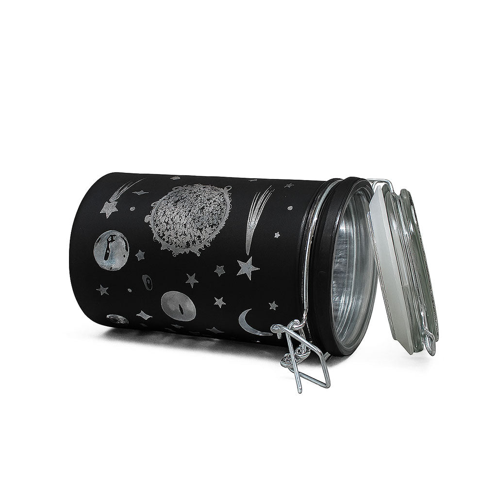 BLACK FROSTED - GALAXY STORAGE JAR TWO SIZES AVAILABLE