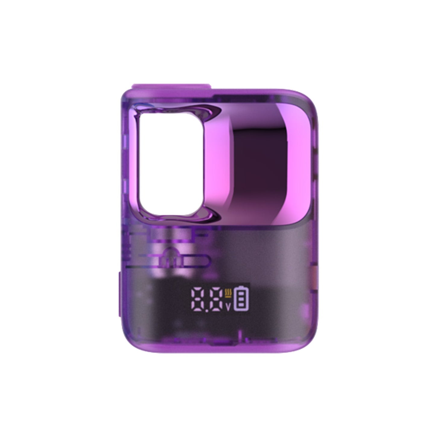CCELL Stylo compact palm-style 510-thread battery in vibrant purple featuring an ergonomic drop-in design that conceals and protects oil cartridges.
