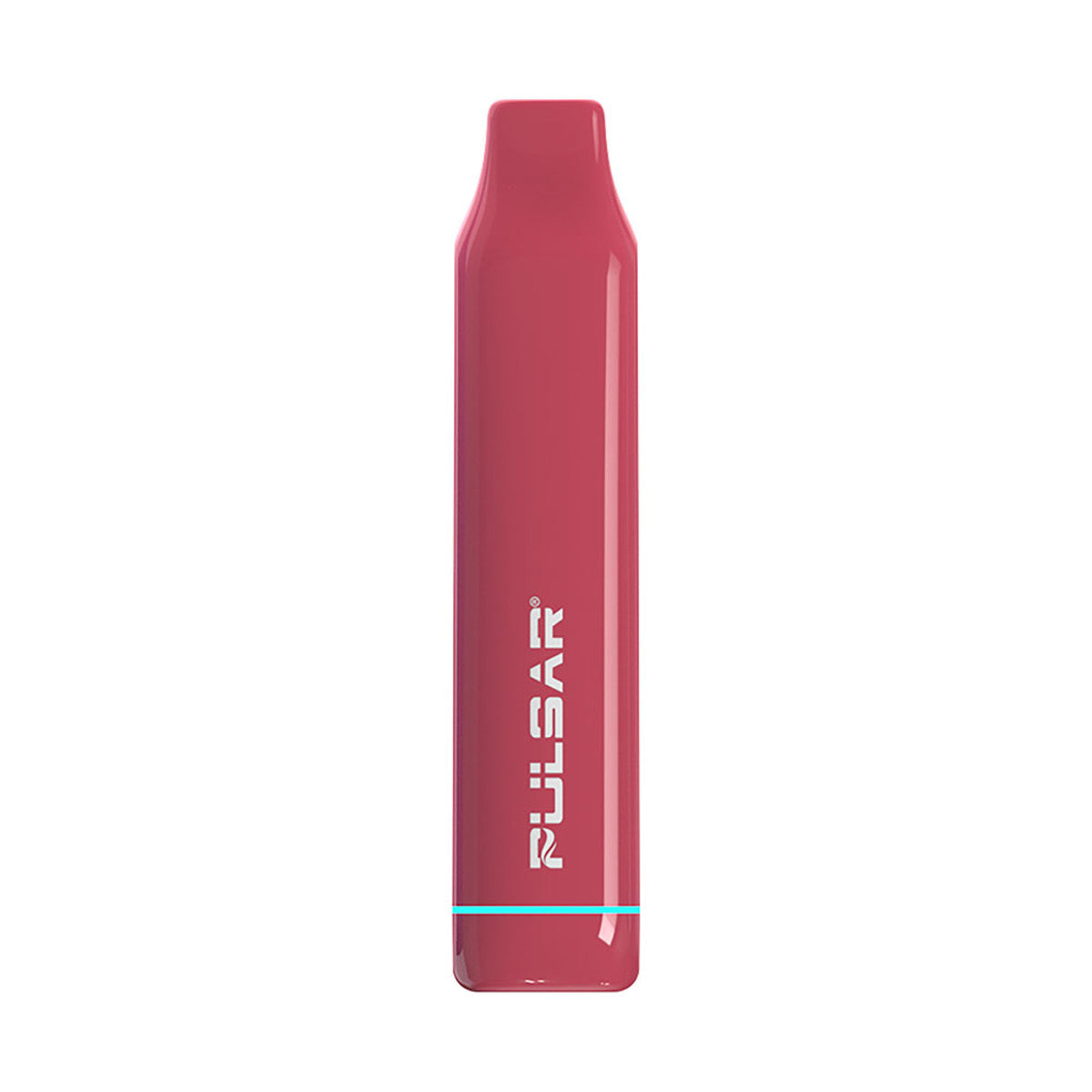 A crisp, front-facing studio shot of the Pulsar 510 DL Lite vape pen in Crimson Red. The empty device is shown fully closed, emphasizing its vibrant, bold red matte finish, pocket-friendly ergonomics, and sleek integrated top mouthpiece.