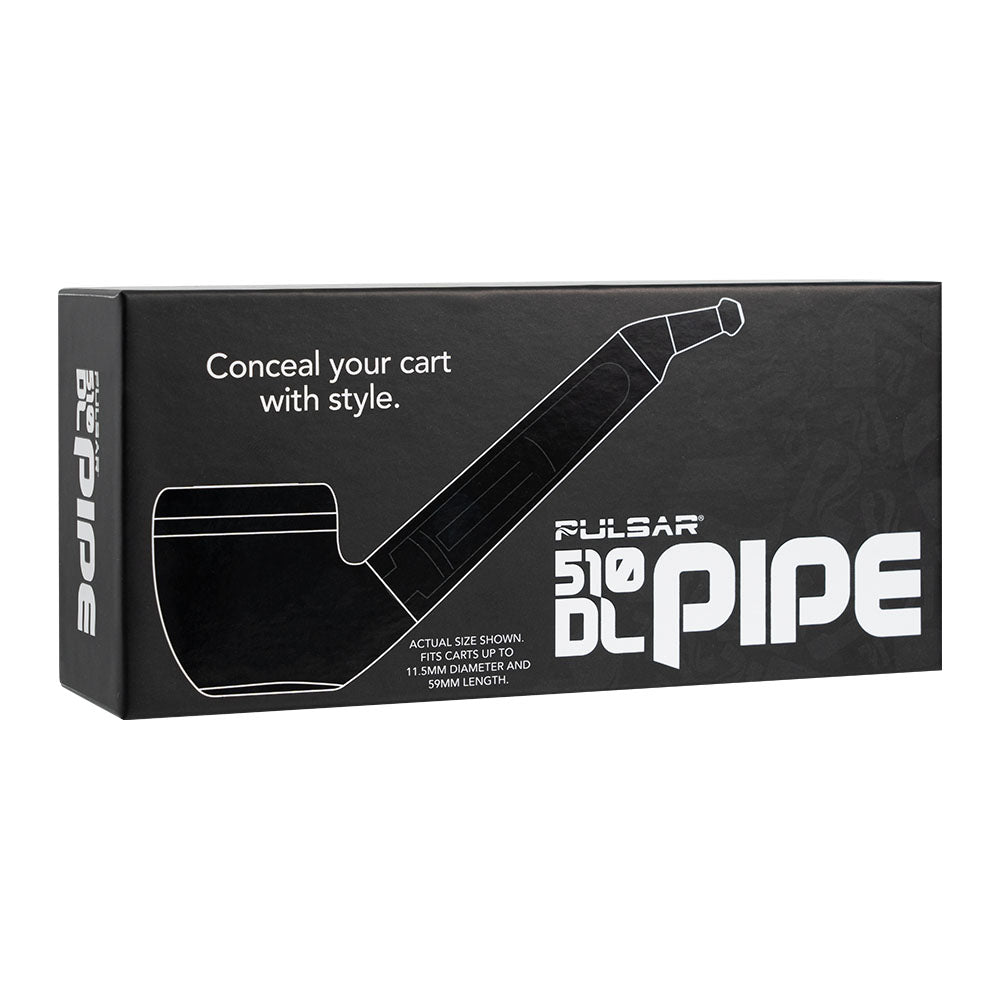 The retail packaging box for the Pulsar 510 DL Pipe, featuring the tagline 'Conceal your cart with style' and the genuine Pulsar logo.