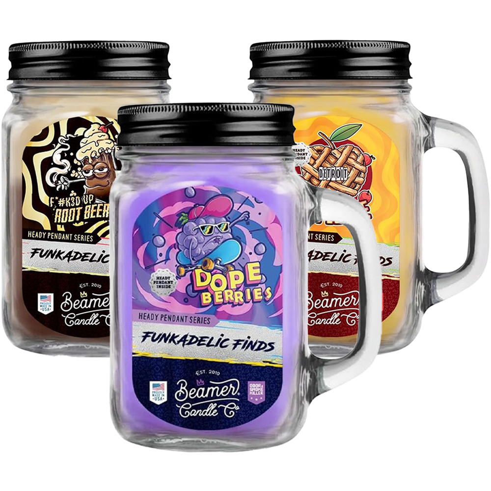 Beamer Candle Co. Funkadelic Finds Collection Hidden Pendant Mason Jar Candle | 12oz 4 Scent Options Available