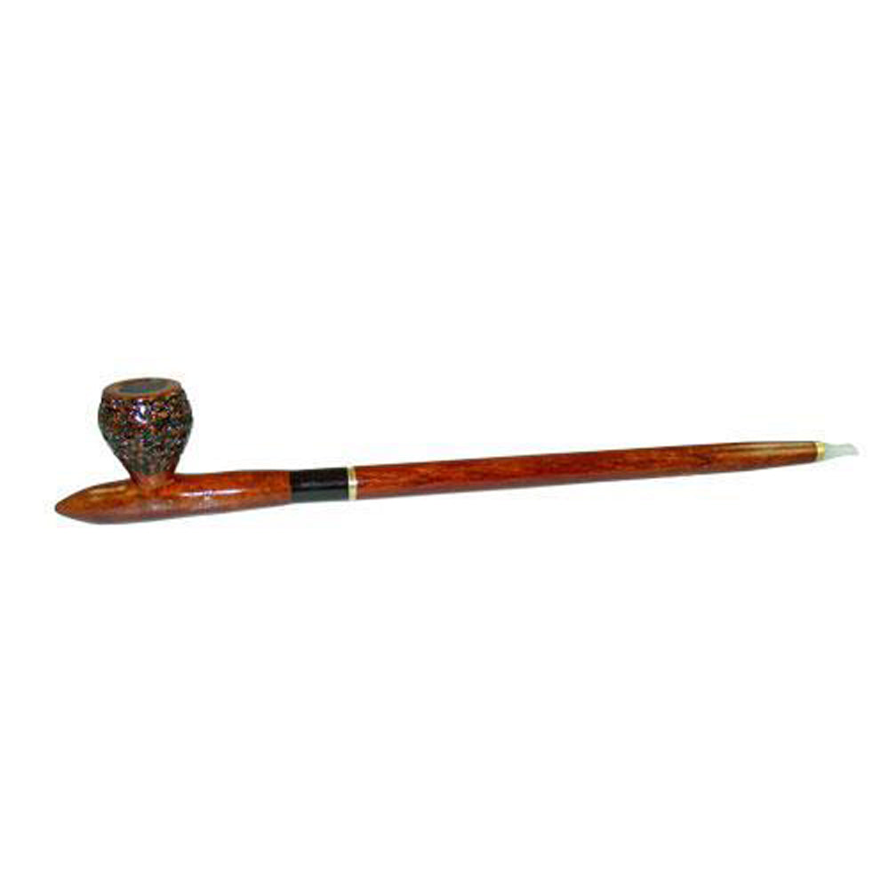 Engraved African Wood & Sassafras Pipe