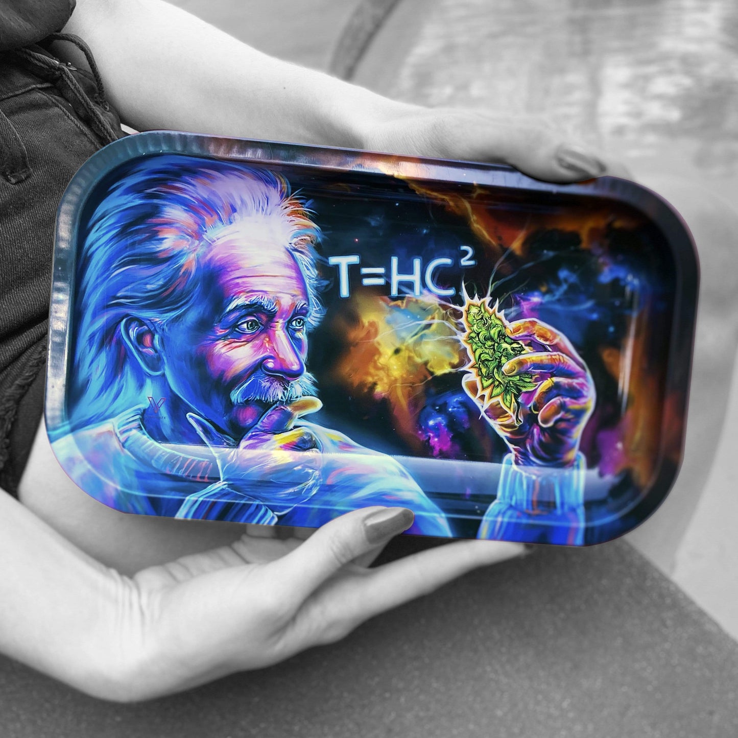 T=HC2 Einstein Black Hole Metal Rollin' Tray 2 Size Options