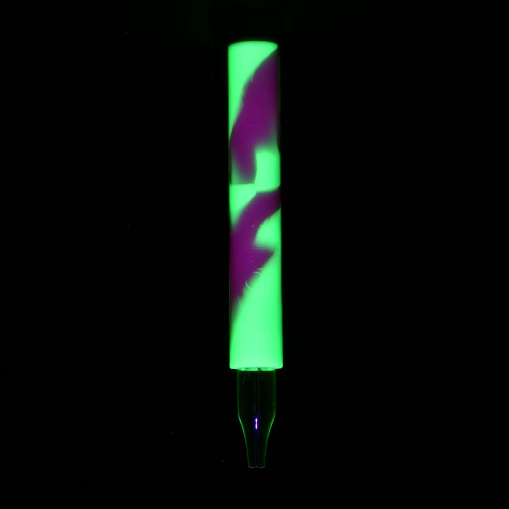 White Rhino Pyrex Chillum To Straw Glow In The Dark - 5" / 25ct
