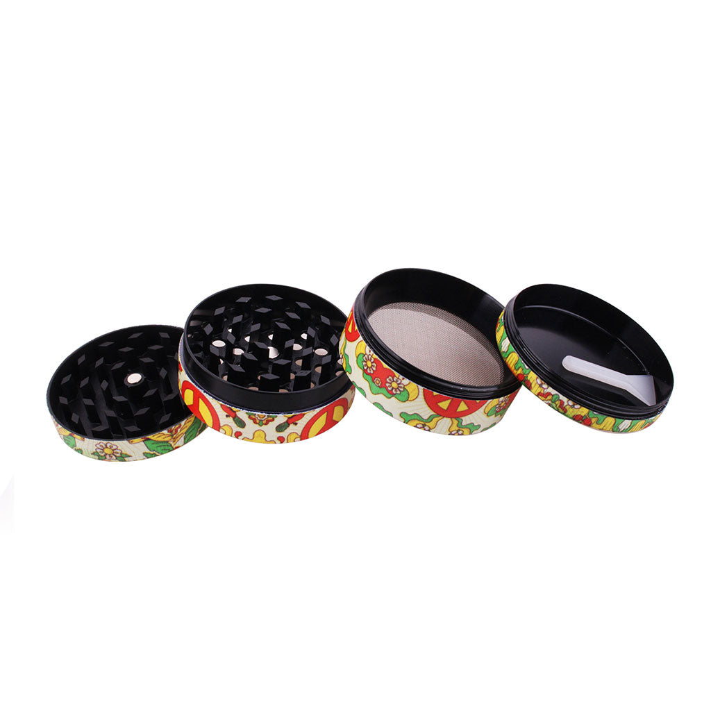 COLORFUL PSYCHEDELIC PEACE SYMBOL 4-PIECE GRINDER MULTIPLE STYLES