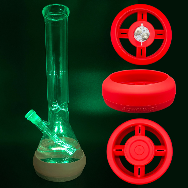 Bong Base Bumper Coin Battery 4.25in-6in Bases Silicone Fits Variety of Shapes - 8 Color Options