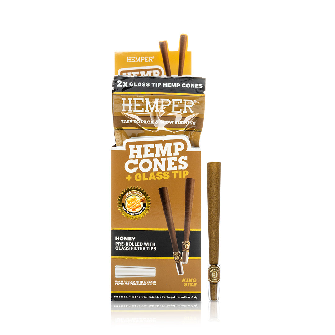 Pre-Rolled King Size Glass Tipped Hemp Cones | 2PK Multiple Flavors Available