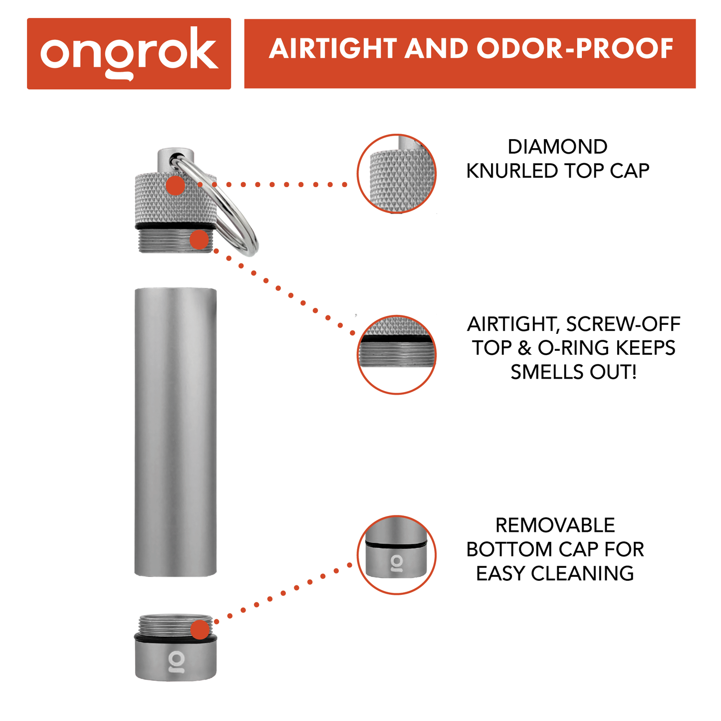 Ongrok Aluminum Storage Keychain 5 Color Options