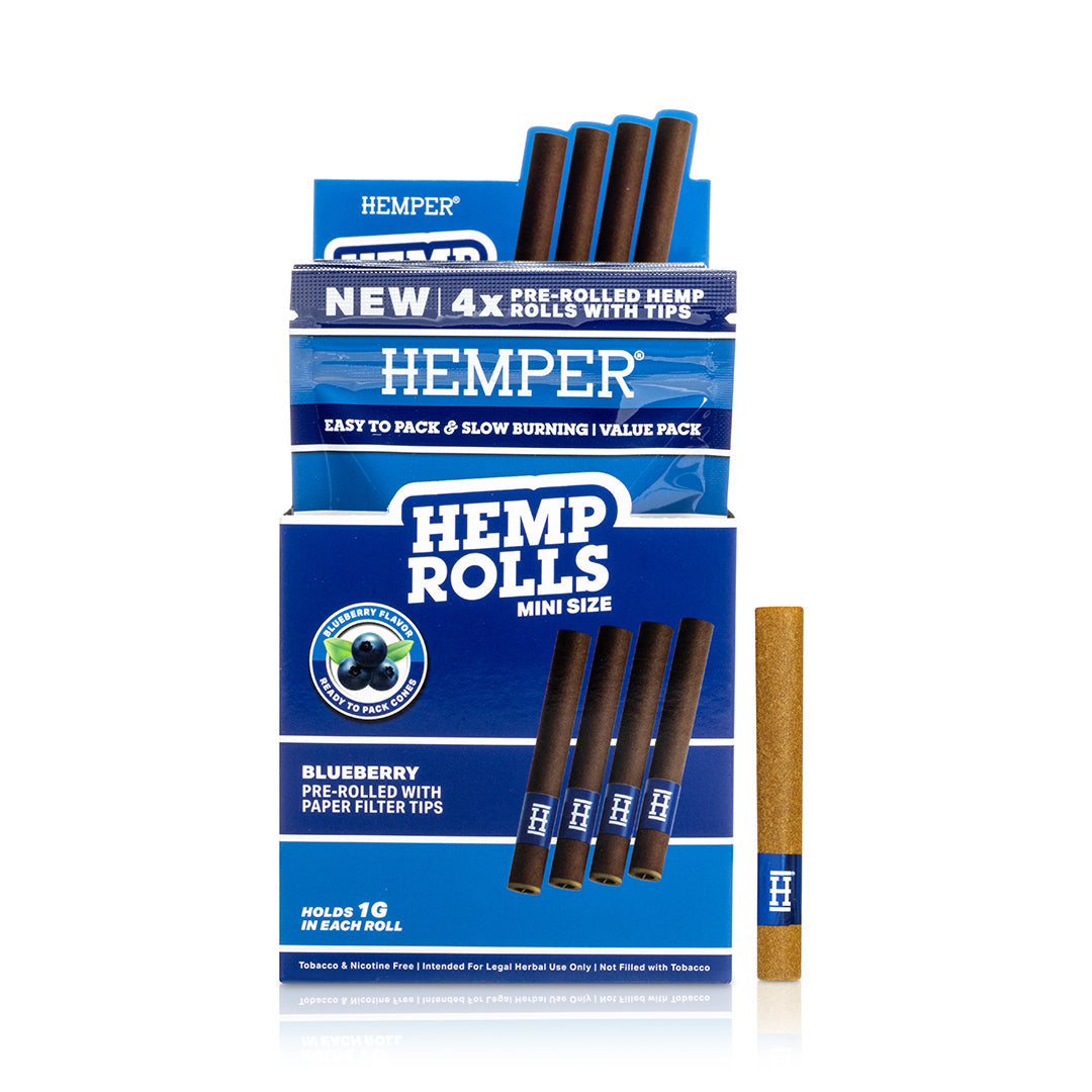 Pre-Rolled Mini Size Paper Tip Hemp Rolls | 4PK Multiple Flavors Available
