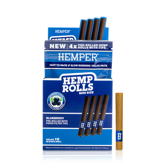 Pre-Rolled Mini Size Paper Tip Hemp Rolls | 4PK Multiple Flavors Available