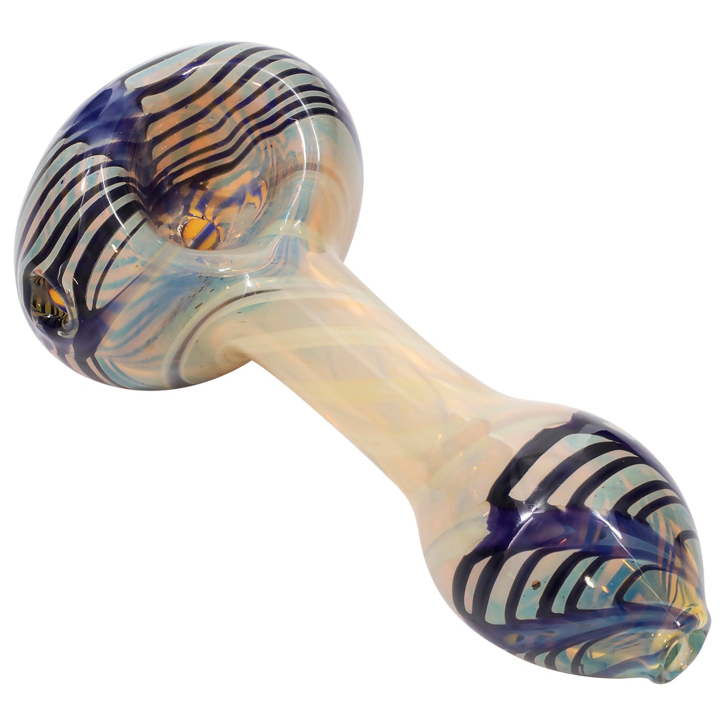 LA Pipes Twisty Cane Spoon Glass Pipe 2 Sizes & 6 Color Options