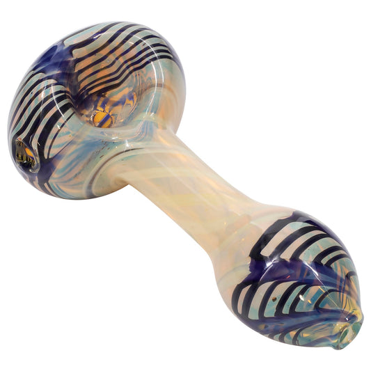LA Pipes Twisty Cane Spoon Glass Pipe 2 Sizes & 6 Color Options