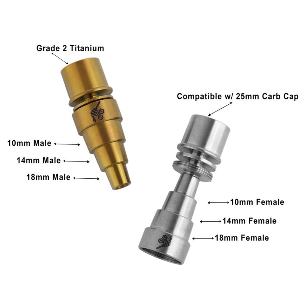 TITANIUM 6 IN 1 ORIGINAL ENAIL DAB NAIL 2 Sizes &  2 Color Options
