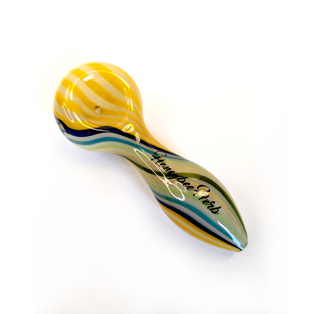 Vibrant  Linework Twist Spoon Pipe