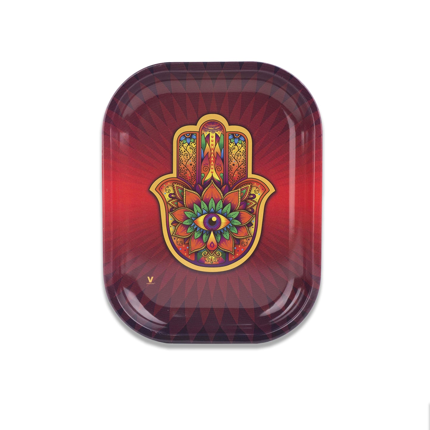 Hamsa Red Metal Tray 2 Size Options