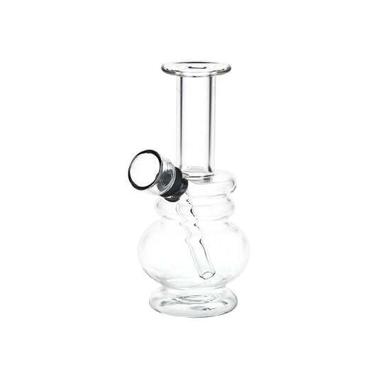 Small But Stout Bubble Rings Glass Water Pipe - 4.75" / Clear