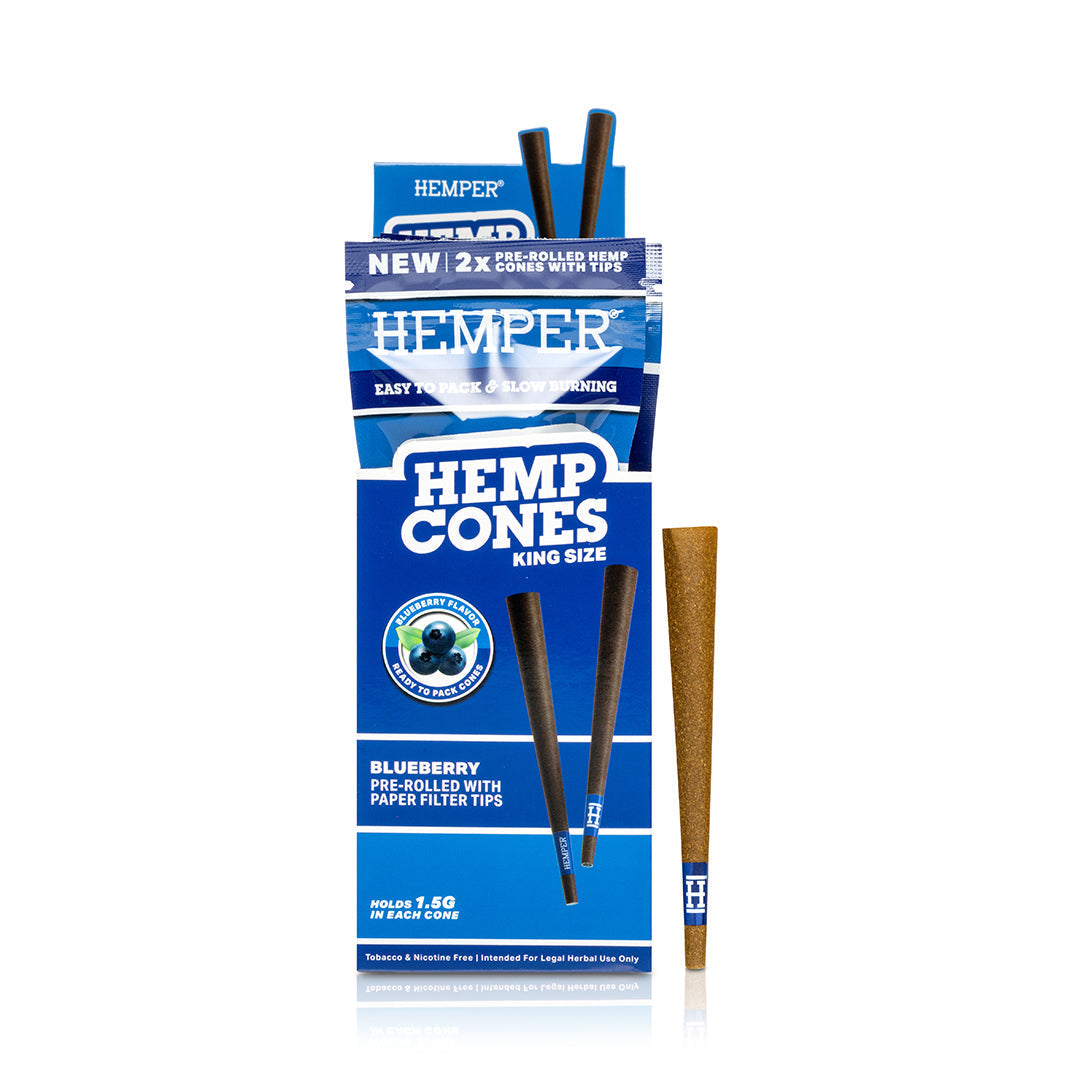 Pre-Rolled King Size Paper Tip Hemp Cones | 2PK Multiple Flavors Available