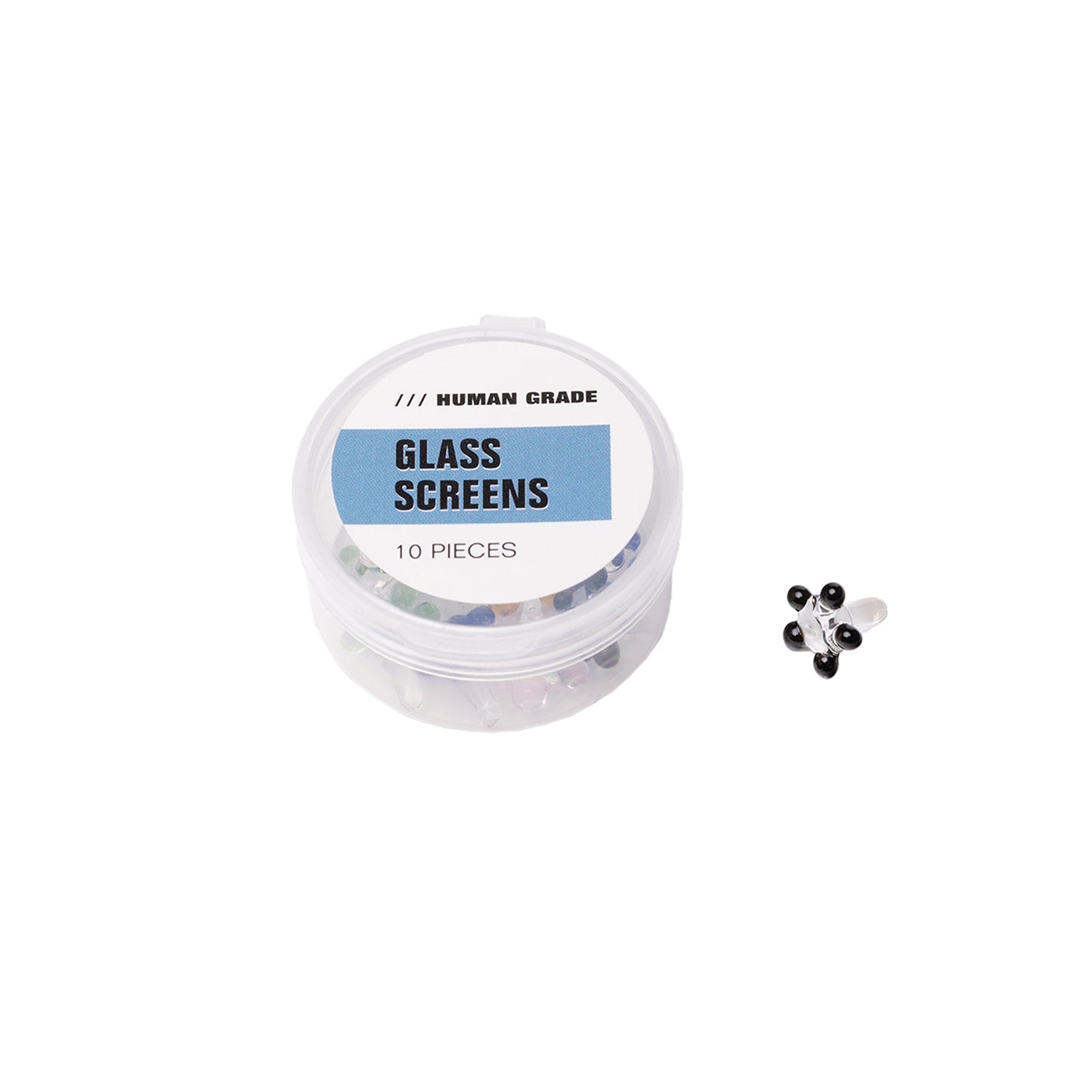 Human Grade Glass Pipe Screens 10 Pack Two Different Styles Available