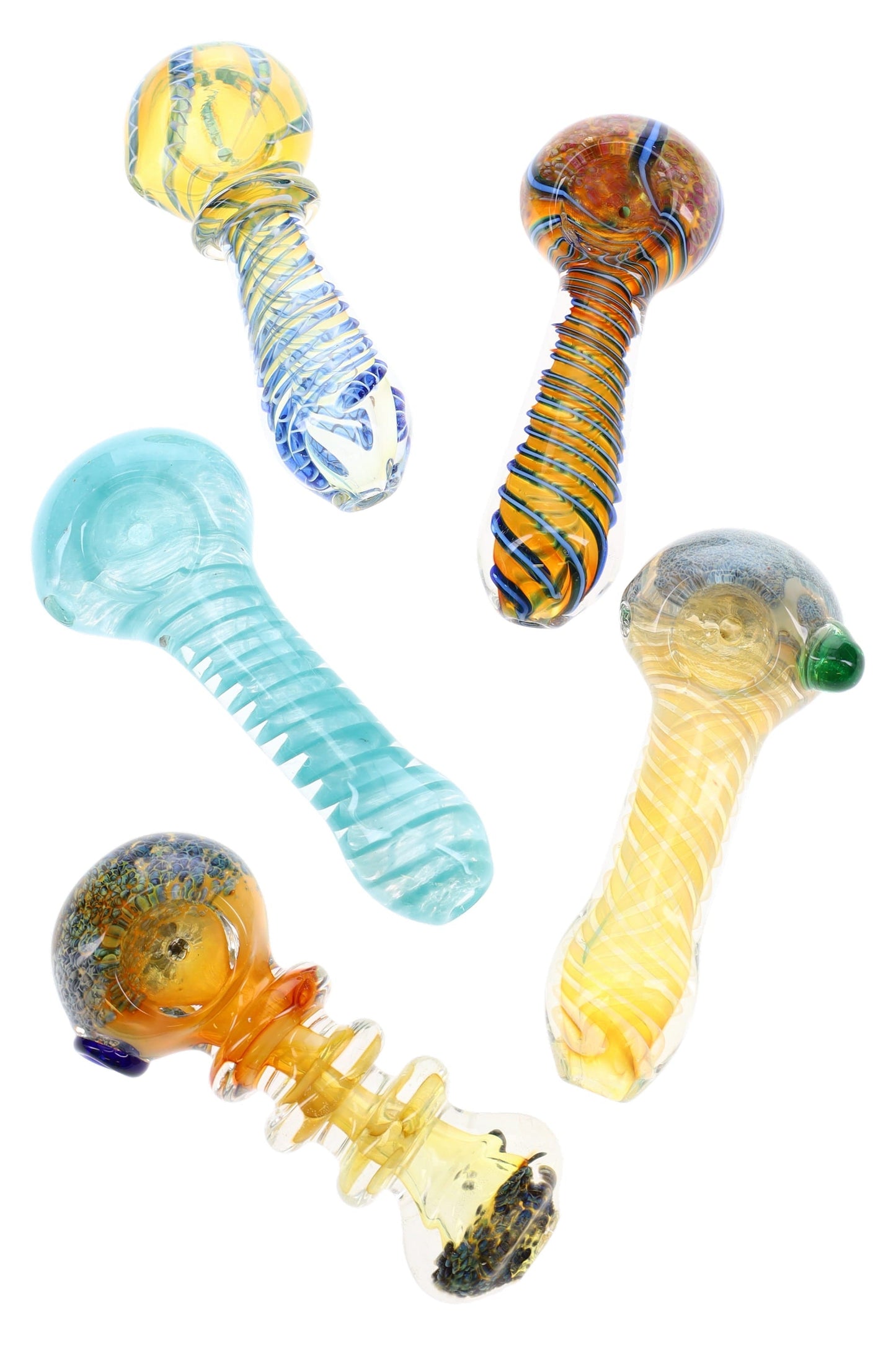 Colorful Glass Spoon Pipe “Grab Bag” – 4″–4.5″ – Assorted