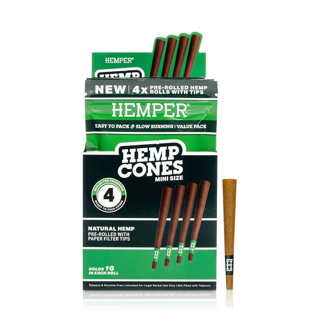 Pre-Rolled Mini Size Paper Tip Hemp Cones | 4PK Multiple Flavor Options Available
