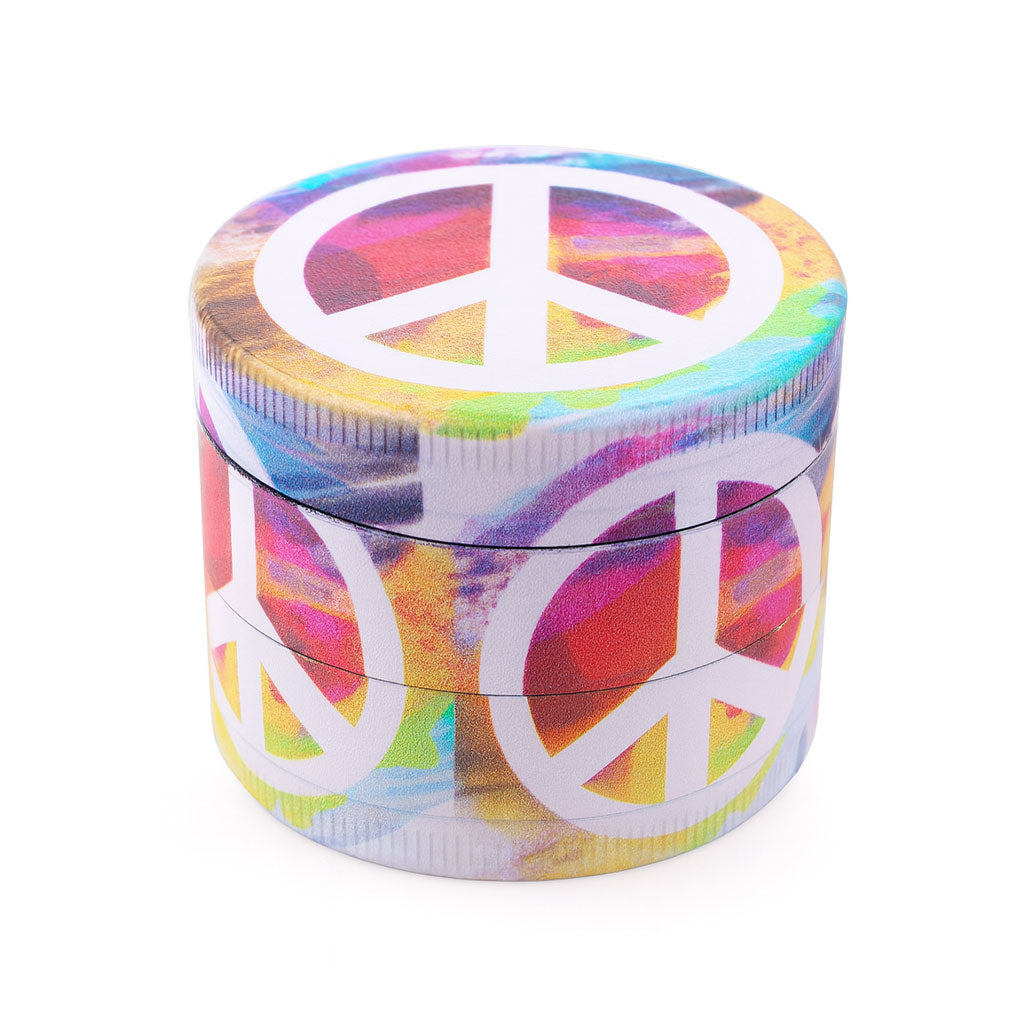 COLORFUL PSYCHEDELIC PEACE SYMBOL 4-PIECE GRINDER MULTIPLE STYLES