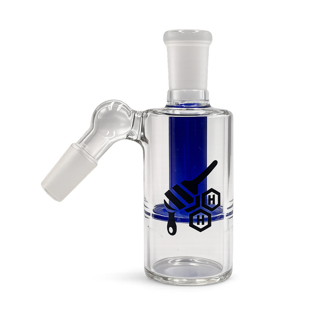 Honeybee Herb Core Cylinder Disc Perc Glass Ash Catcher 2 Angle Options