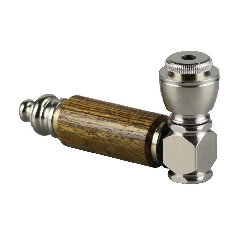 Exotic Wood & Stainless Steel Hand Pipe 2 Size Options