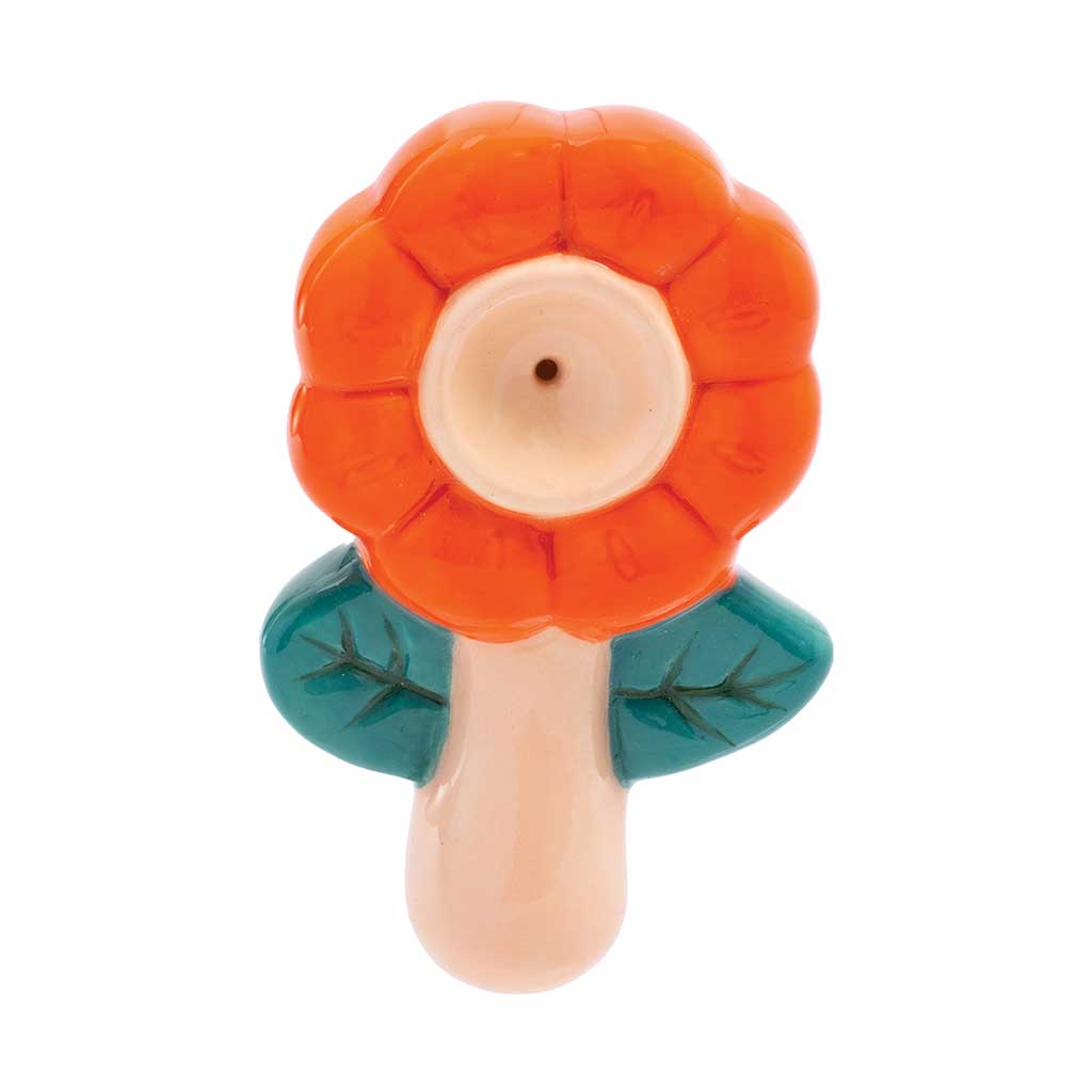 FLOWER CERAMIC PIPE - WACKY BOWLZ TWO DIFFERENT COLORS