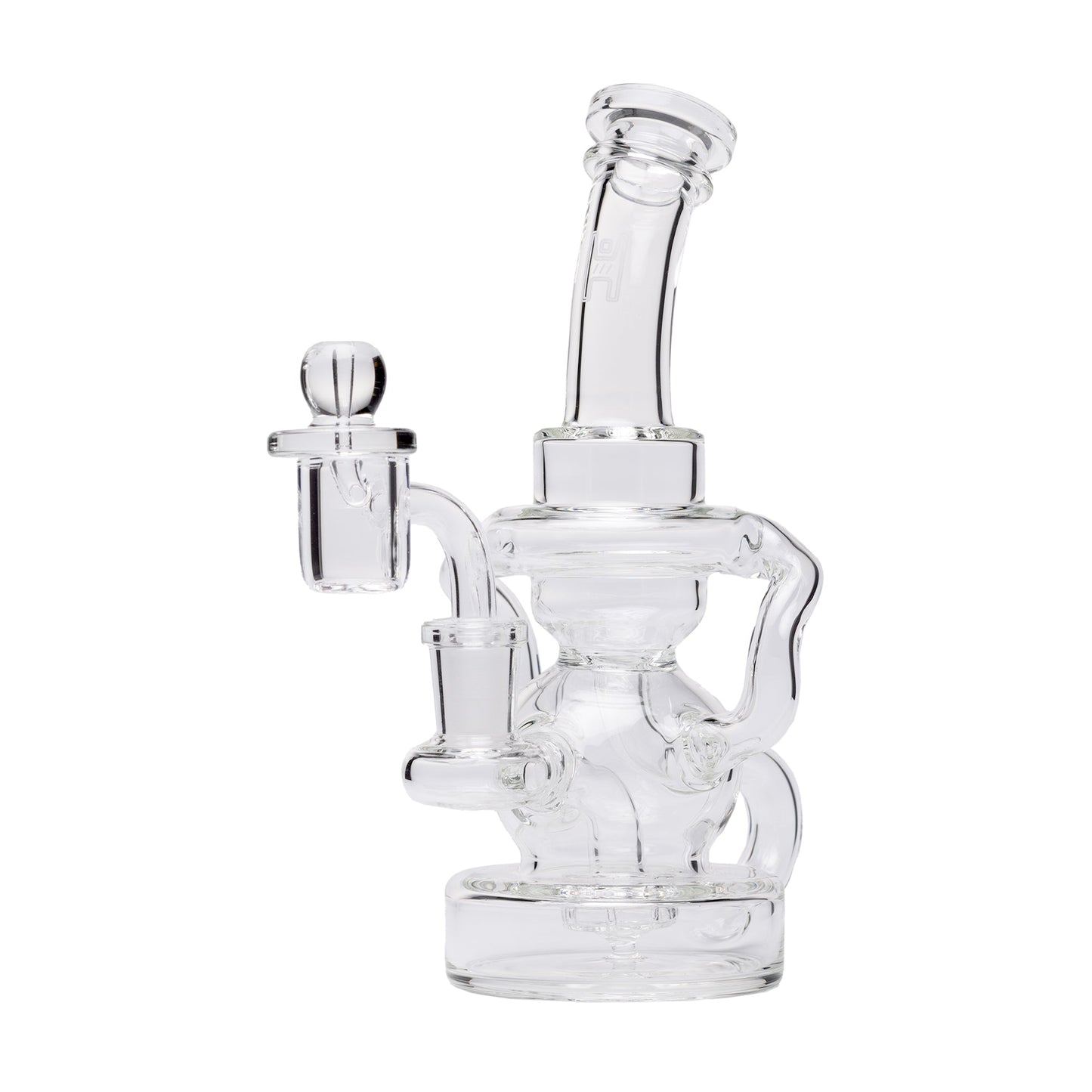 Human Grade Stubby Klein Glass Recycler Rig Water Pipe