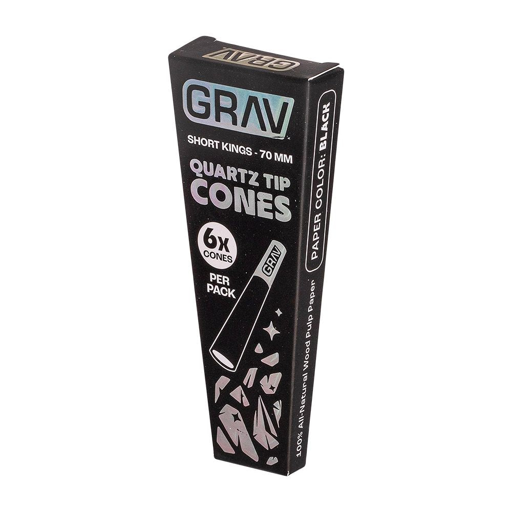 GRAV Quartz Tip Pre-Rolled Cones | Black | 16pk Display